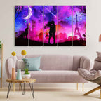 VIBECRAFTS Couple Kissing Modern Abstract Art Wall Painting of Five Pieces For Home|Office|Living Room|Gift (PTVC5Pcs4_8688)