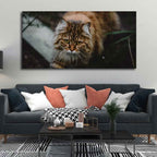 VIBECRAFTS Canvas Paintings for Living Room Drawing Room Cat Walking In Dark Forest Premium Wall Painting Fitted With Wooden Frame For Home | Office | Gift |(PTVCH_2308)