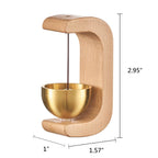 ASHGUJ Modern Wooden Tea Light Holder with Brass Bowl, Natural Wood Stand, Minimalist Home Decor, Candle Display