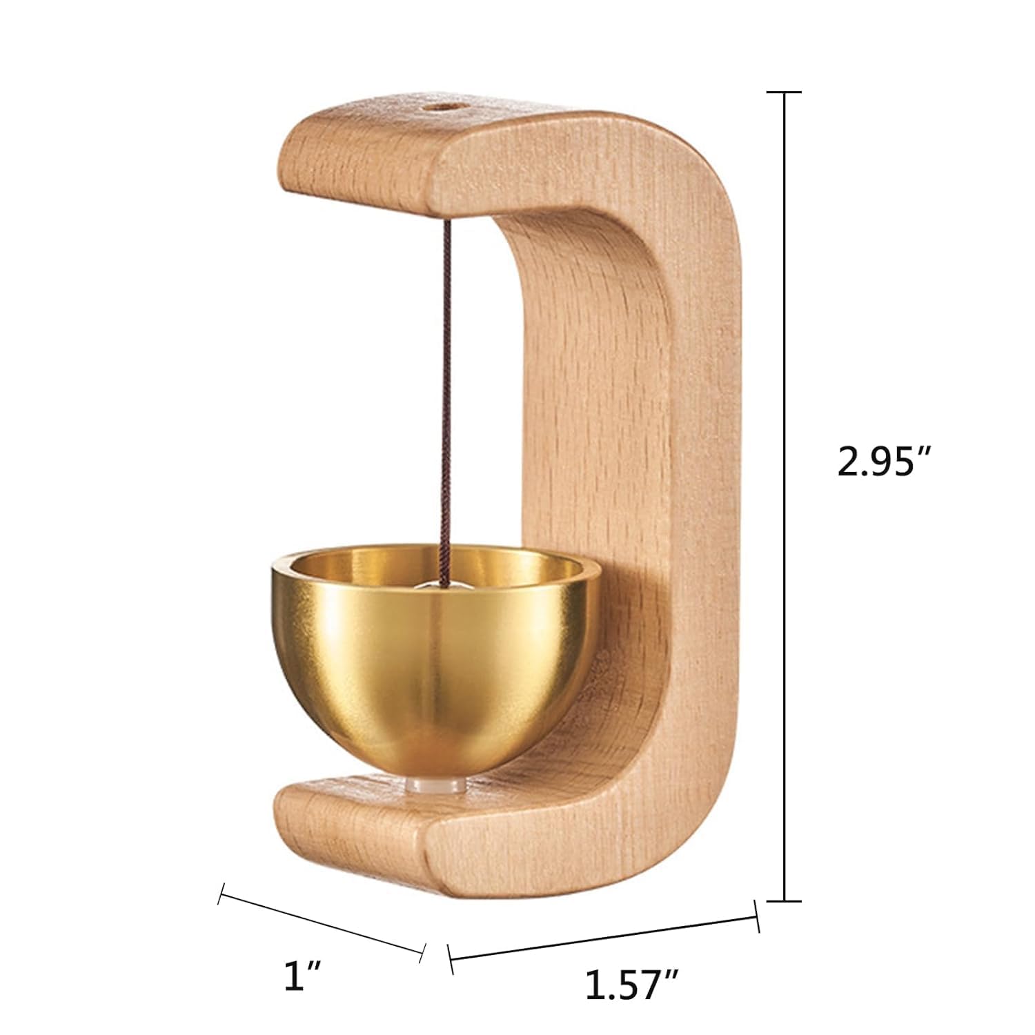 ASHGUJ Modern Wooden Tea Light Holder with Brass Bowl, Natural Wood Stand, Minimalist Home Decor, Candle Display