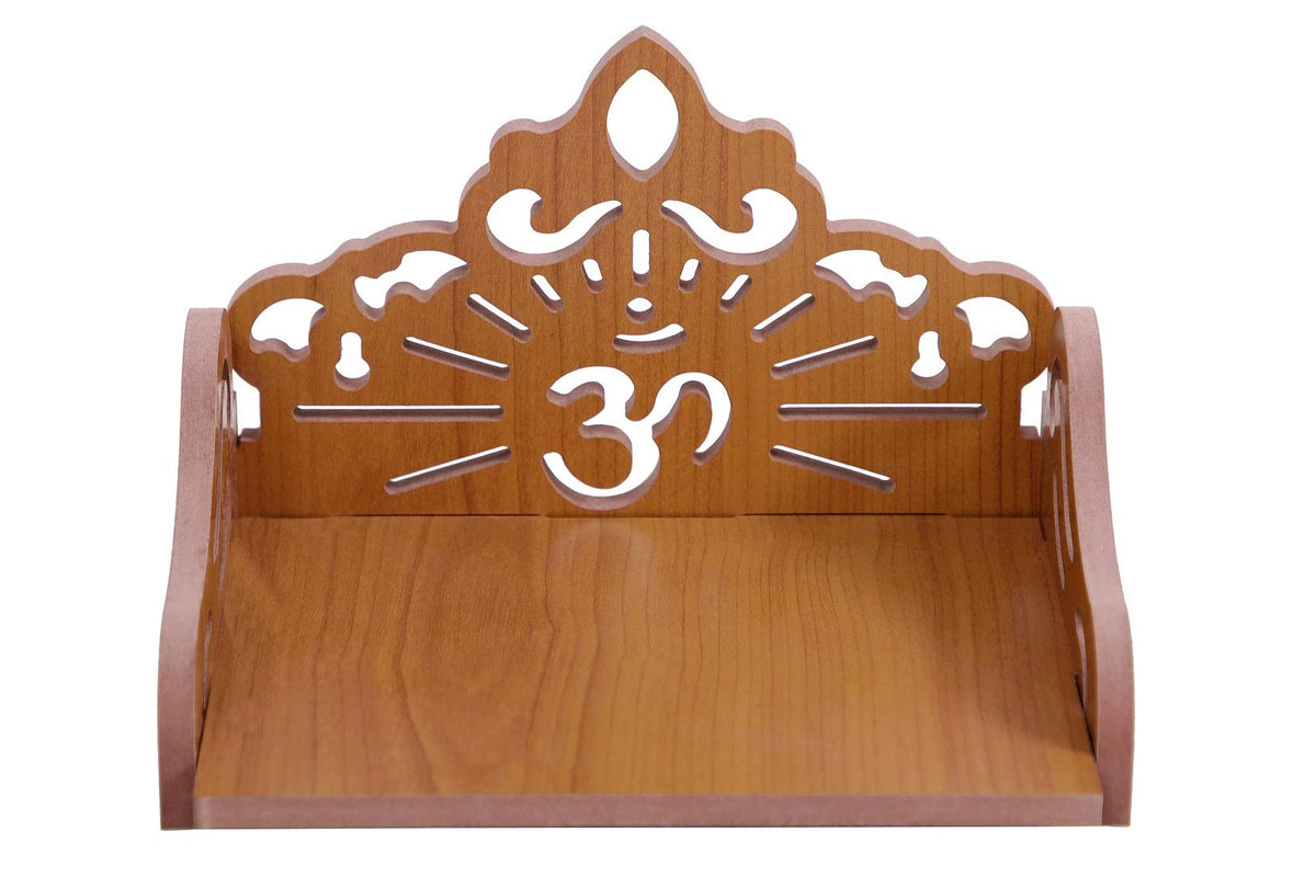 AIRIZ pranali Enterprise CRAFTSFY Wooden Small Temple Beautiful Plywood Mandir Pooja Room Home Decor Office Temple (Red)