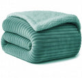 BSB HOME New Born Baby Blanket – All Season 2 Layer Fluffy AC Wrapping Sheet, Ultra Soft Flannel & Sherpa Blanket for Baby Boys & Girls (0–24 Months, 130 x 105 cm, Lightweight Color - Green Kafalo