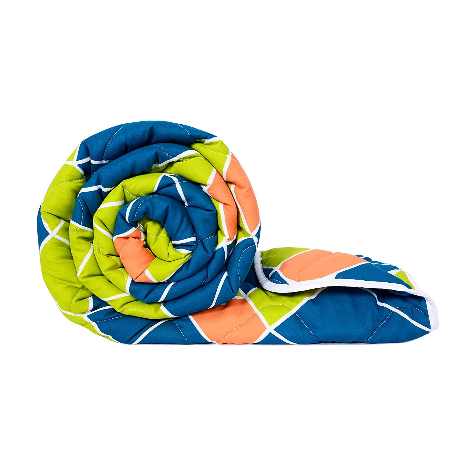 Divine Casa Microfiber 150 GSM Reversible Double Bed Comforter | Ultra Soft & Lightweight Blanket | Cozy & Breathable for All-Weather | 254 x 230 CM, Acid Lime Kafalo