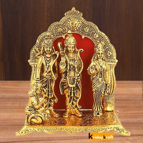 Prince Home Decor & Gifts Aluminium Gold Plated Ram Sita Hanuman Laxman Statue
