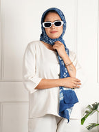 STYLE SHOES Blue Women's Stylish Floral Printed Cotton Scarf/Scarves/Stole For Summers