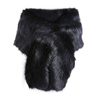 KAMA BRIDAL Women Long Faux Fur Shawl Bridal Stole Cover Up Winter Soft Bolero Scarf, Black, Talla Única