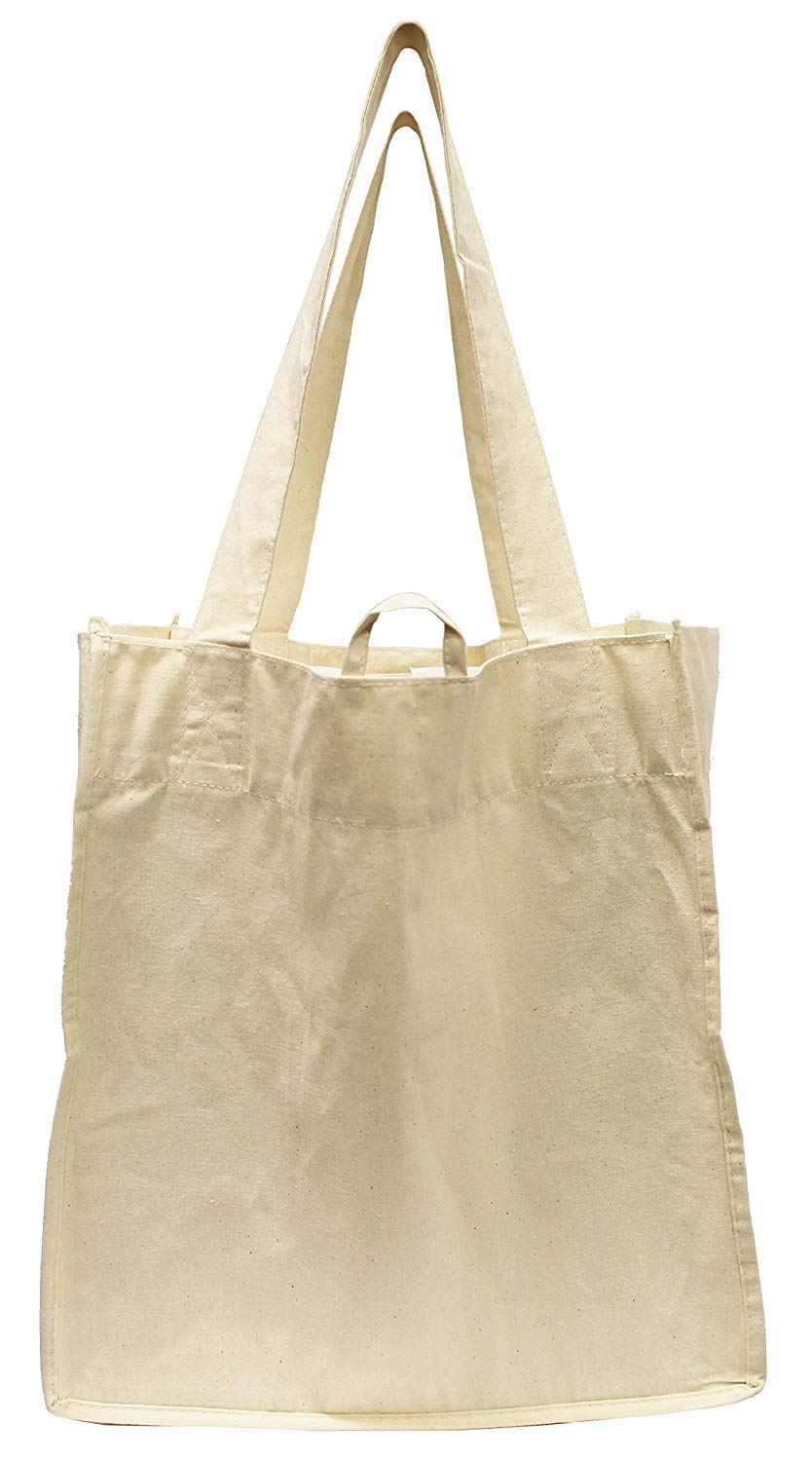 BSD Organics Cotton Canvas Reusable Shopping Grocery Bag
