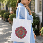 Adorvue Premium Reusable Colourful Mandala Printed Tote Bag Stylish Eco-Friendly Cotton Handbags, Canvas Bags for College, Shopping, Office, Travel, Grocery Runs, Beach Day and Casual Outing Pack of 2