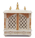 Jodhpur Handicrafts MDF Wood Home Temple Puja Mandir Home Temple Pooja Mandir with Door Pooja Room Stand (18 inch x 9 inch x 22 inch, White)