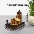 TLCAART Kedarnath Mandir | MDF Wood Temple | 3D Miniature | Decoration Wooden Showpiece for Home, Office | Size: 15 x 9.5 x 13.5 cms | Pack of 1