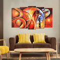 VIBECRAFTS Hindu Ganesha Wall Painting Set of Five Pieces For Home|Office|Living Room|Gift (PTVC5Pcs2_6584)