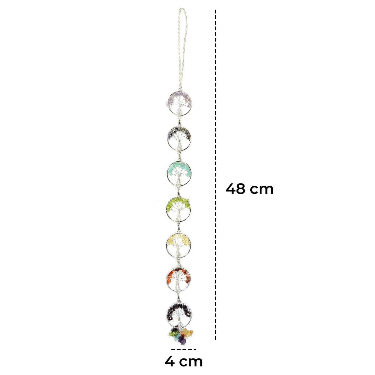 Crystu 7 Chakra Hanging | 7 Chakra Wall Hanging, 7 Chakra Tree of Life | Crystal Hanging Items