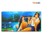 VIBECRAFTS Canvas Paintings for Living Room Drawing Room Radha Krishna Painting Canvas Big Wall Painting Wall Art Fitted with Wooden Frame for Home|Office|Gift(PTVCH_2286)