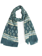 RAI SAHAB Printed Cotton Scarf for Women, Lightweight Soft Scarves Stoles for Summer & Winter(ST-99GRN10)