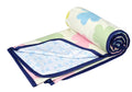 VAS COLLECTIONS 120 GSM Premium Cotton Printed Dohar/AC Blanket for Single Bed Size (60 x 86 inches) |Ultrasoft & Lightweight |Single - 152x220 cms-Cream & Aqua Kafalo