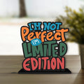 Artvibes Wooden Idols and Figurine I Am Not Perfect Limited Edition Inspirational Quotes Table Decoration for Office Desk | Home Decor Item | Livingroom | Wood Showpiece Gift (Sp_1126N)