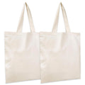 Metsi Reusable Canvas Cotton Tote Bag, 15x16, 11 Drop Handle, 100% Natural Cotton Tote Bag, Eco-Friendly, Durable, Washable Cloth Tote for Shopping, Book, Travel & Everyday Use, Pack of 2
