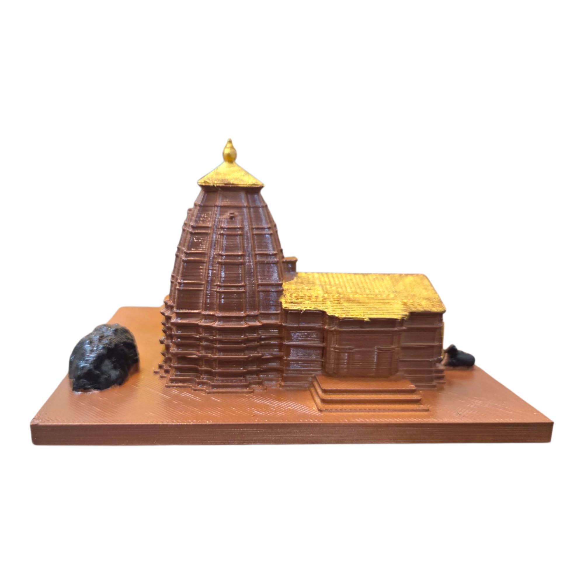 DevaDarshan Kedarnath Temple Miniature Model Set with Shivling, Nandi & Bhimshila | Spiritual Home Decor Showpiece | Hindu Temple Replica | Religious Gift for Puja Room, Mandir & Office Decor