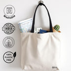 ATVI.FIT Trendy Cotton Close Zip Tote Bags for Women Designs - 15.5x15 - Perfect for College, Office, Yoga, and Everyday Use (SET OF 3 TOTE)