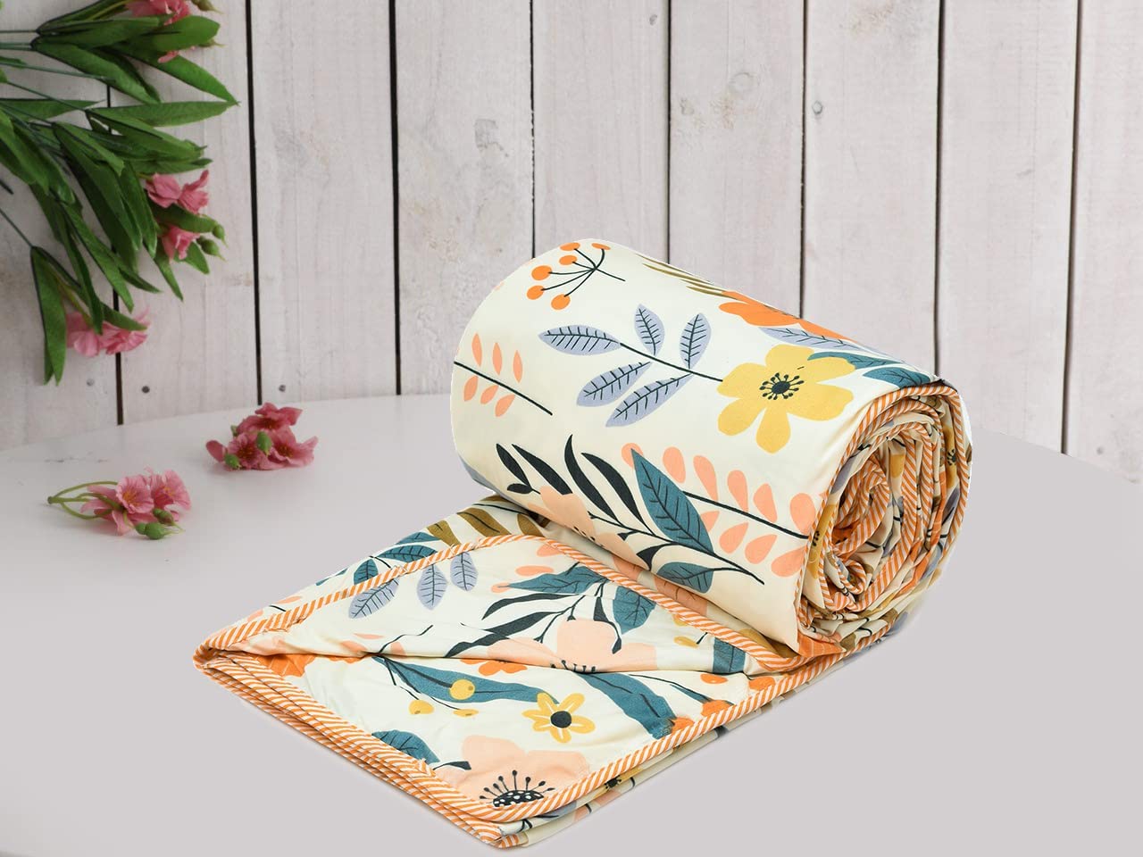 A Brand New - Umi Super Soft Brushed Microfiber Cotton 3 Layer Breathable Double Dohar 84X96(Inches) 213X243(CM) Flannel Dohar Throws for Bed Kafalo