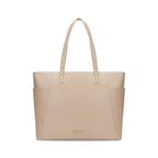 Fastrack Gridlock Tote | Woven Faux-Leather Women's Handbag | Laptop Tote with Textured Side Pockets & Gold Hardware