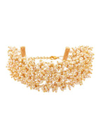 ZAVERI PEARLS Antique Gold Tone Multistrand Clustered Pearls Ethnic Bracelet For Women-ZPFK10113