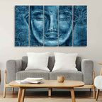 VIBECRAFTS Face Sculpture of Buddha Five Pieces Wall Painting For Home|Office|Living Room|Gift (PTVC5Pcs4_8581)