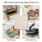 ECOCARRY 12x14 Inch (12 Pcs) Plain Canvas Tote Bag | 100% Organic Reusable 150 GSM Cotton Handbag for Shopping, Daily Use, Travel, Grocery, Gifting, Craft Diy, Painting, School, Office and Storage