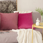 Khooti Velvet Cushion Cover, 26 x 26 Inches | Jam | Pack of 2 | Solid Plain Soft & Smooth, Decorative Cushion Covers for Living Room, Bedroom, Couches, Chairs, Sofas, Beds & Home Decor
