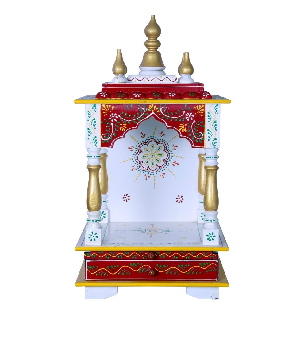 Kamdhenu Art and Craft Wooden Temple/Home Temple/Pooja Mandir/Pooja Mandap/Temple for Home, 12 X 24 inch