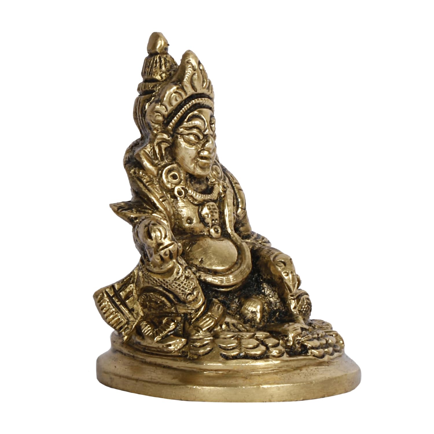 ARTVARKO™ Brass Kuber Murti Lord of Treasure Wealth Maharaj Kuber Statue for Tijori Locker Money Safe Kubera Idol 3 Inch