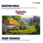 VIBECRAFTS Canvas Paintings for Living Room Drawing Room Huts In Old Village Canvas Wall Painting Fitted With Wooden Frame For Home | Office | Living Room | Gift (PTVCH_2489N)