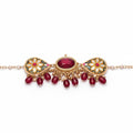 SANJOYA BY EVERSTYLISH Nilachandrika Moonlight Of The Blue Sky Handmade Kundan Set With Necklace And Earrings Lightweight Jewelry For Women | Party, Festive, Wedding & Gifting (Red)