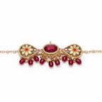 SANJOYA BY EVERSTYLISH Nilachandrika Moonlight Of The Blue Sky Handmade Kundan Set With Necklace And Earrings Lightweight Jewelry For Women | Party, Festive, Wedding & Gifting (Red)