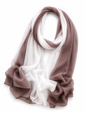 Malaysian Georgette Ombre Hijab Scarf Dual Shade 170x70 cm, LIGHT BROWN