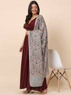 Pashmoda Women Gilkaari Pure Wool Embroidered Shawl (Size 101X203 CM)