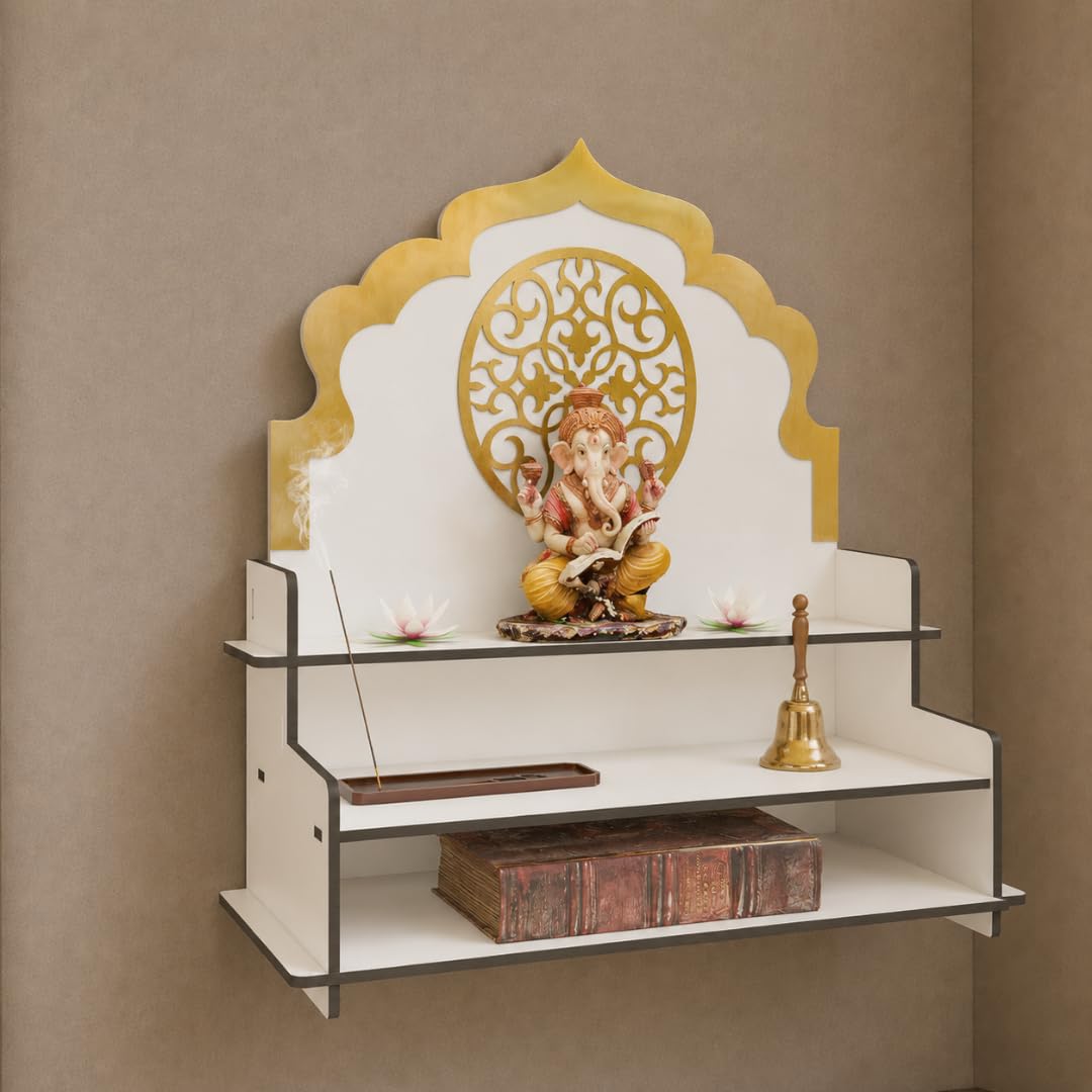NIVED NARMADA Mandir, White, Regular