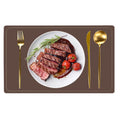 Maharsh Pu Leather Dining Table Mat Waterproof Heat Insulation Placements (Brown, 5) Kafalo