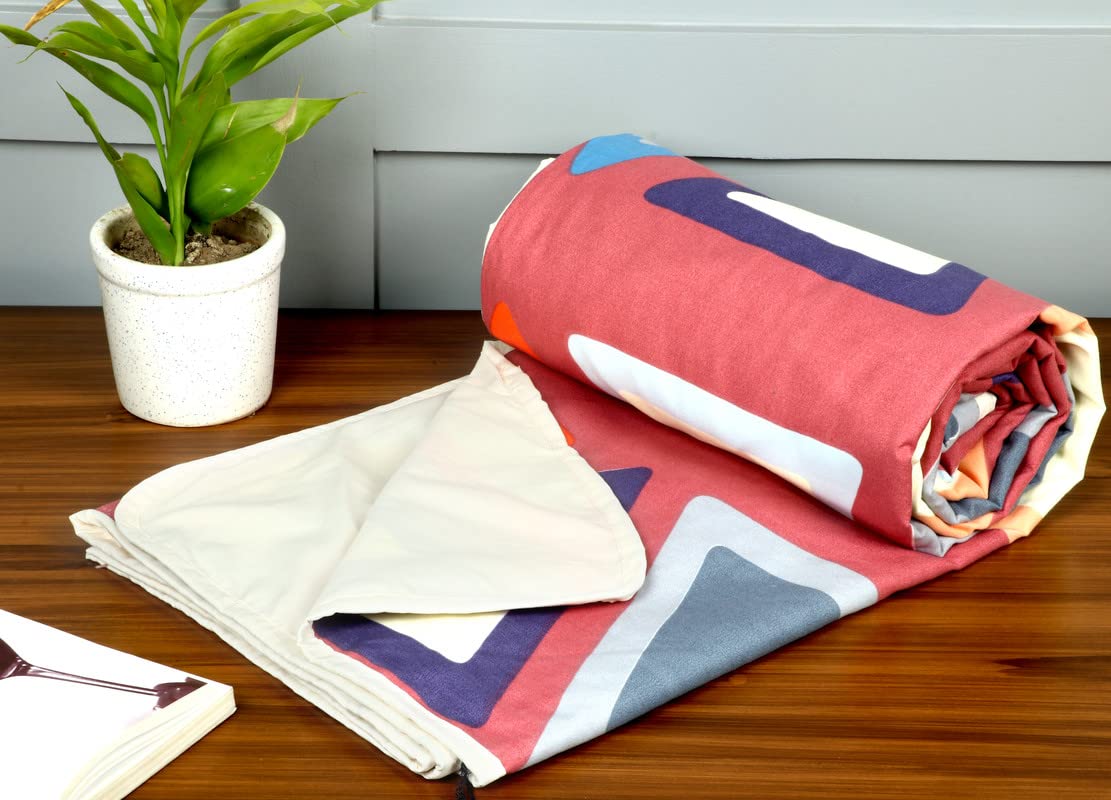 BSB HOME Pure Cotton Reversible Dohar Double Bed Size | AC Blanket | Soft Light-Weight Bed Blanket (88 x 90 inch, Maroon Blue, Pack of 1) Kafalo