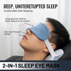 SafeCo Memory Foam Travel Neck Pillow with Eye Mask – U Shape Soft Velvet Fabric Head & Neck Support Cushion for Aeroplane, Car & Office | Portable Sleeping Pillow Set for Men & Women (Navy Blue)
