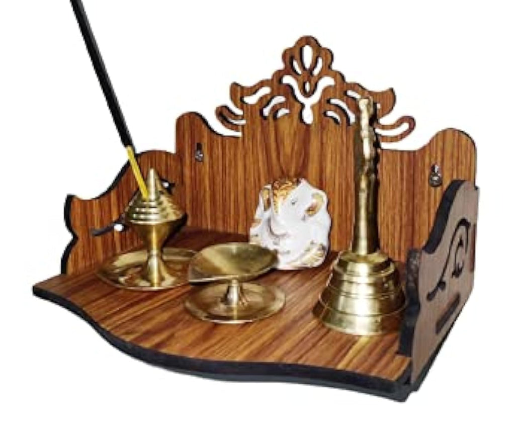 mandiram SSI Fully Handmade Beautiful Small Wooden Home and Office Temple/Pooja Mandir/Beautiful Temple