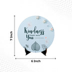 Artvibes Showpiece Idols and Figurines for Home and Office Decor|Wooden Stylish Quotes Kindness Start with You Table|Desk|Livingroom|Modern Art Design Motivational Show Piece(Sp_1214)