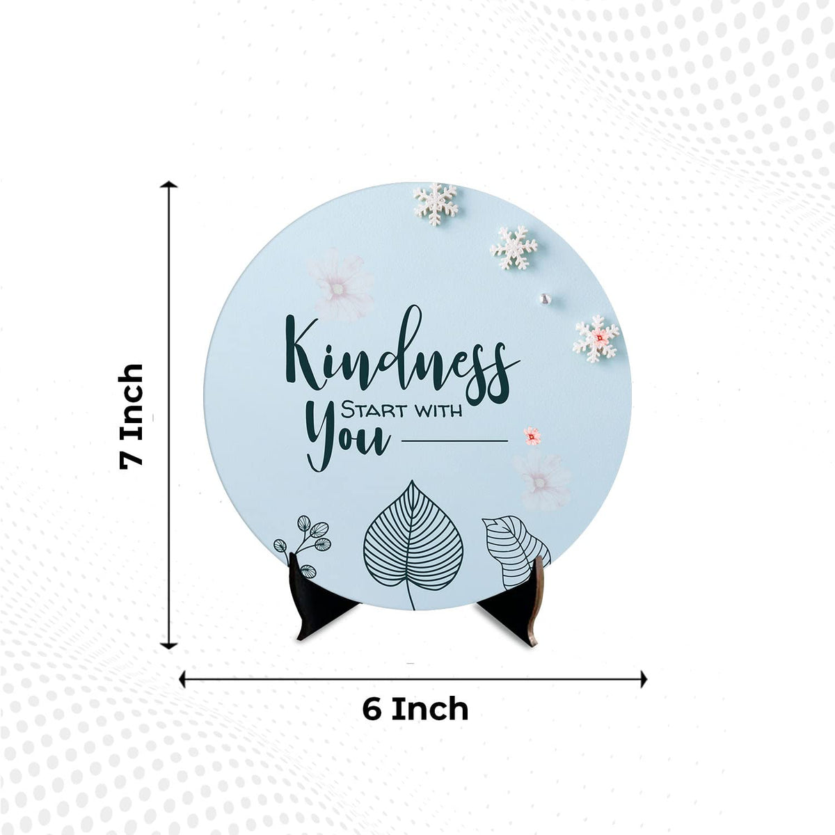 Artvibes Showpiece Idols and Figurines for Home and Office Decor|Wooden Stylish Quotes Kindness Start with You Table|Desk|Livingroom|Modern Art Design Motivational Show Piece(Sp_1214)