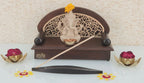 CREATA POOJAGHAR Vaastu Designer Handcrafted Wooden Dev Paat Home Temple Decorative, 15.2 Centimeters, 17.8 CM