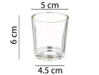 Pure Source India Set of 6 Glass Votive Tealight Candle Holders - Living Room Side Table Home Decoration (Glass, Pack of 6, Clear)