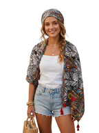 VASABA Women's Stylish Elegant Summer Cotton Stole/Scarf/Scarves with Multicolor Floral Pattern