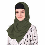 MyBatua Long Hijab in Breathable Soft Georgette large Head Wrap, Wholesale Price, 1pc Scarf HJ-020 (100x225 cm, Olive Green)