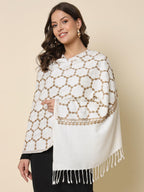 Pashmoda Women Shalimaar Embroidered Stole (Size 71X203 CM)