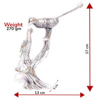 KridayKraft Love Birds Couple Kissing Sitting on Tree,Animal Showpiece for Home Decorative Statue, Gift for Boyfriend,Girlfriend,Wife,Husband,Friends,Happy Home Decoration Idol Showpiece (Silver)