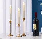 3 Pcs Gold Tall Candle Holder with Stable Base, 3 Size Alloy Holder for Taper Candles, Wedding, Dinning, Party Decoration (Gold)